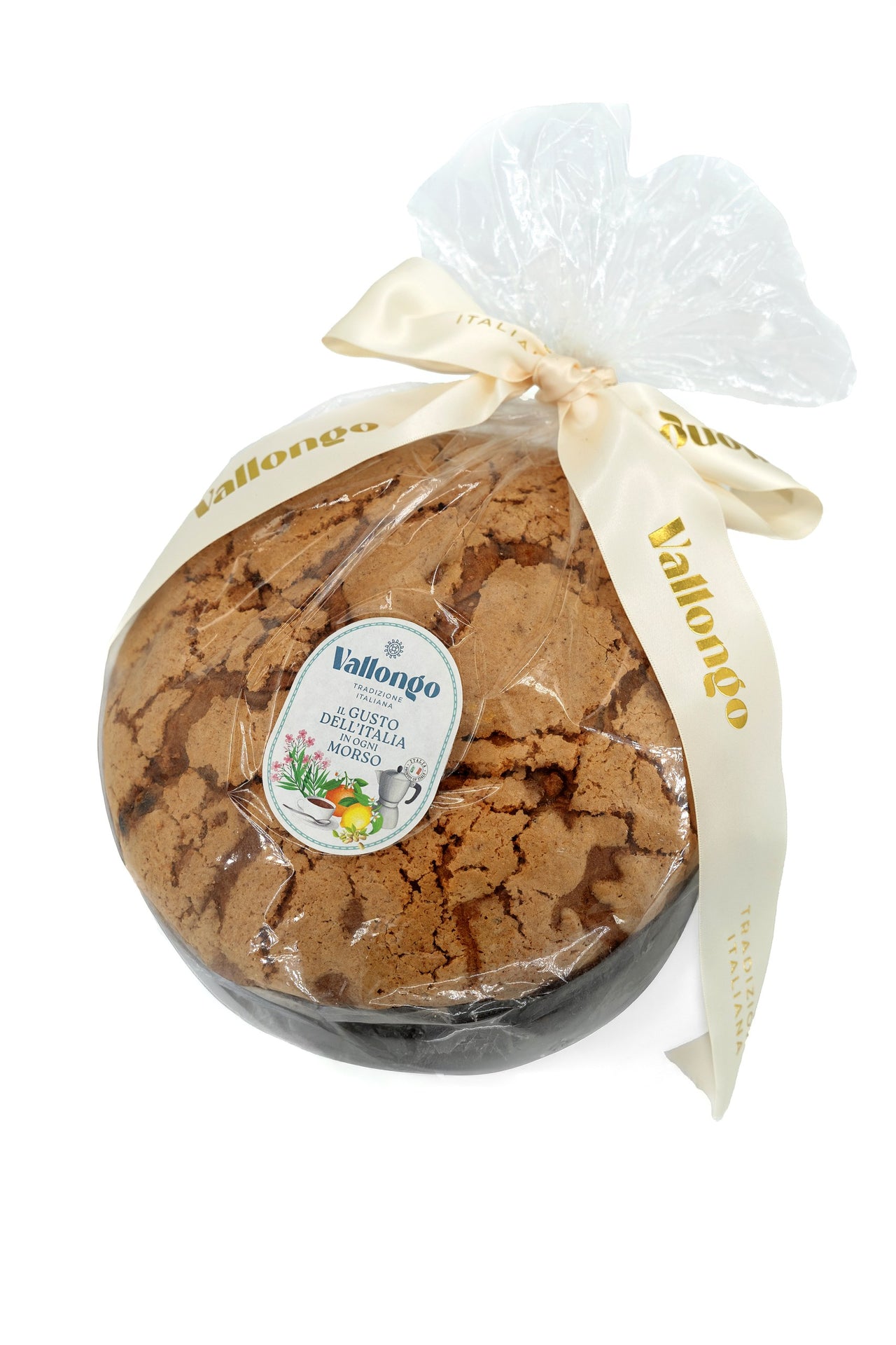 Włoska babka drożdżowa PANETTONE z rodzynkami i owocami kandyzowanymi w torbie z kokardą 500 g