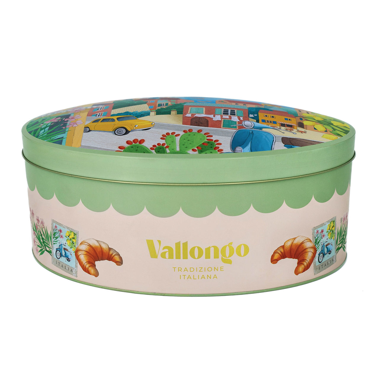 Włoska babka drożdżowa PANETTONE z rodzynkami i owocami kandyzowanymi w metalowej puszce 500 g