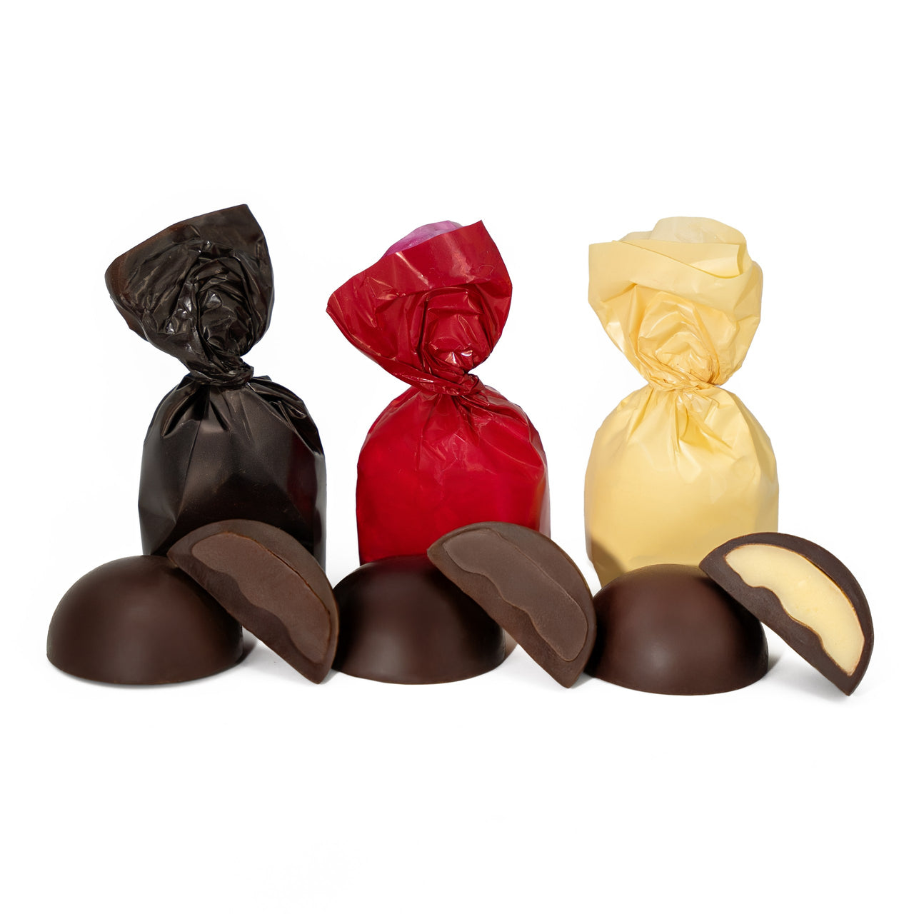 CZEKOLADKI Z NADZIENIEM O SMAKU RUMOWYM, LIMONCELLO I BRZOSKWINI-AMARETTO - 500 G