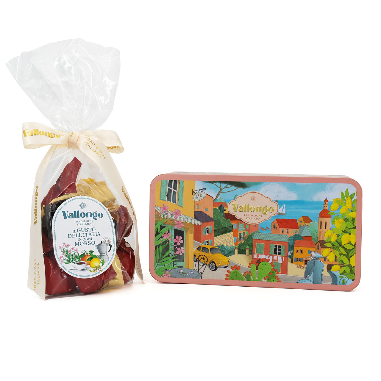 CZEKOLADKI Z NADZIENIEM O SMAKU RUMU, LIMONCELLO I BRZOSKWINI-AMARETTO W METALOWEJ PUSZCE 180 G