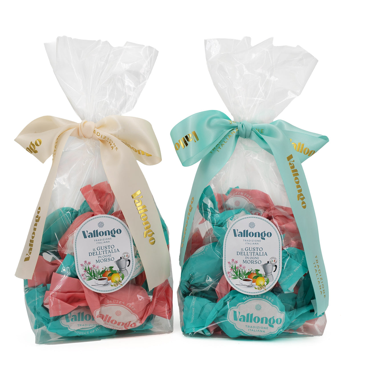 CIASTECZKA ORZECHOWE Z NADZIENIEM Z GORZKIEJ CZEKOLADY W TORBIE Z KOKARDĄ 150 G