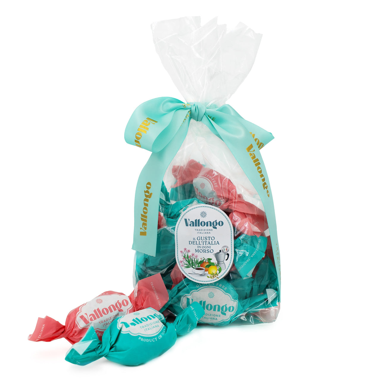 CIASTECZKA MIODOWO-ORZECHOWE Z NADZIENIEM Z GORZKIEJ CZEKOLADY W TORBIE Z KOKARDĄ 250 G