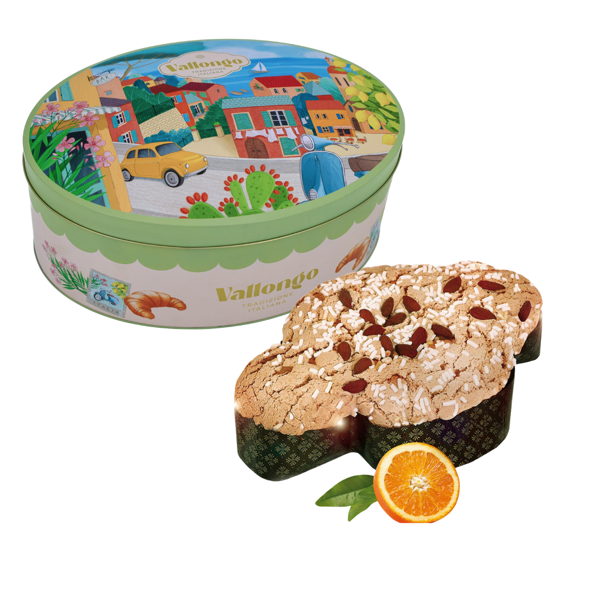 COLOMBA Wielkanocne Drożdżowe Ciasto ze Skórkami Pomarańczowymi z Sycylii 500 g w Dużej Owalnej Puszce